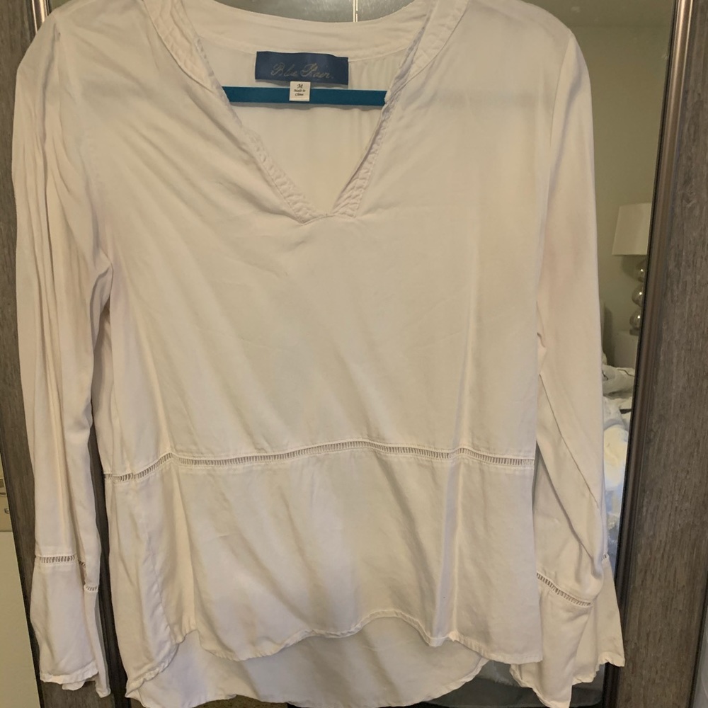 White casual business blouse